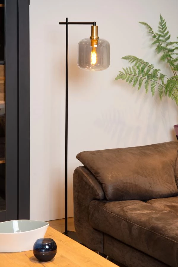 Lucide JOANET - Floor lamp - 1xE27 - Smoke Grey - atmosphere 2